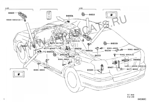 Датчик контроля высоты задний для Toyota Avensis