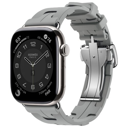 Apple Watch Hermes Series 10 46mm, спортивный ремешок Kilim серый