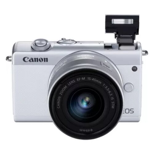 Canon EOS M200 Body - White + EF-M 15-45mm Silver