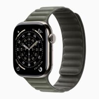 Apple Watch Series 11 42mm, Natural Titanium Case with Magnetic Link - Sage Gray