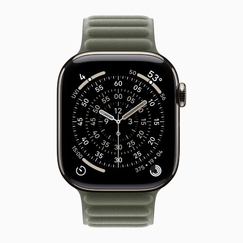 Apple Watch Series 11 42mm, Natural Titanium Case with Magnetic Link - Sage Gray