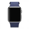 Кожаный магнитный ремешок для Apple Watch 42mm синий Medium
