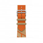 Текстильный ремешок из нейлона 41mm Hermès для Apple Watch - "Крафт/Оранжевый"