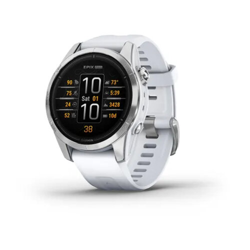 Умные часы Garmin Epix Pro (Gen 2) 42mm, Standard Edition, Silver, Whitestone Band