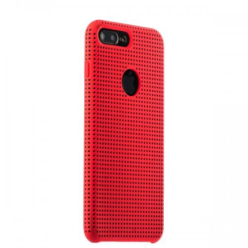 Силиконовая чехол-накладка Vogue для iPhone 8 Plus и 7 Plus - Красный/ Черный
