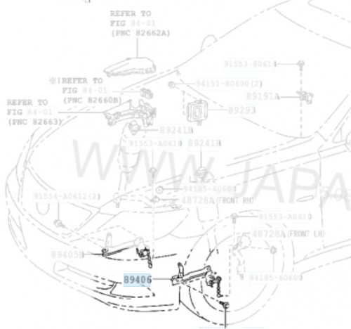 Датчик положения кузова Лексус LS 460/600, передний левый (8940650120)