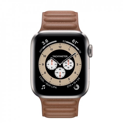 Apple Watch Edition Series 6 Titanium 40mm, коричневый кожаный ремешок