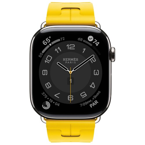 Apple Watch Hermes Series 10 46mm, спортивный ремешок Kilim желтый