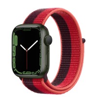 Apple Watch Series 7 41 мм, зеленый алюминий, спортивный браслет Красный
