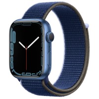 Apple Watch Series 7 45 мм, синий алюминий, спортивный браслет Чёрно-синий