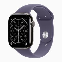 Apple Watch Series 11 46mm, Slate Titanium Case with Sport Band - Purple Fog
