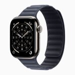 Apple Watch Series 11 42mm, Natural Titanium Case with Magnetic Link - Navy