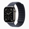 Apple Watch Series 11 42mm, Natural Titanium Case with Magnetic Link - Navy
