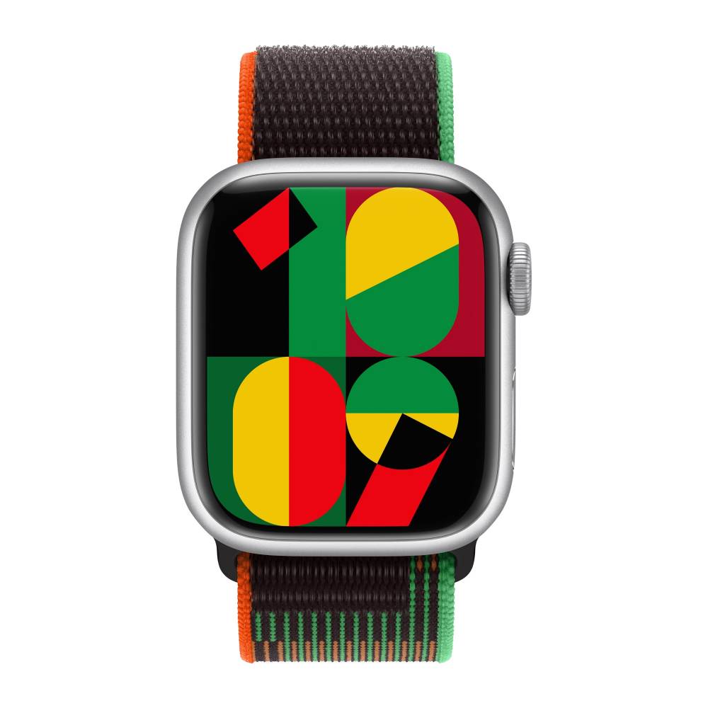 Купить Apple Watch 9 Silver Aluminum 45mm Sport Loop - Black Unity в Москве