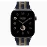Apple Watch Hermes Series 12 46mm, трикотажный ремешок Rocabar Club сине-серый