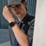 Apple Watch Hermes Series 12 46mm, трикотажный ремешок Rocabar Club сине-серый