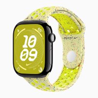 Apple Watch Series 10 46mm, Jet Black Aluminum Case with Nike Sport Band - Volt Splash