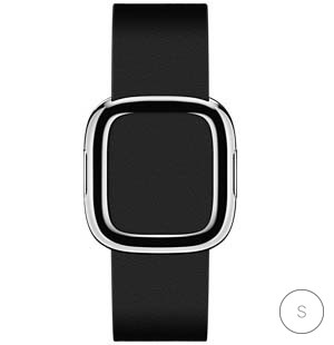 Кожаный ремешок с современной пряжкой для Apple Watch 38mm черный Small