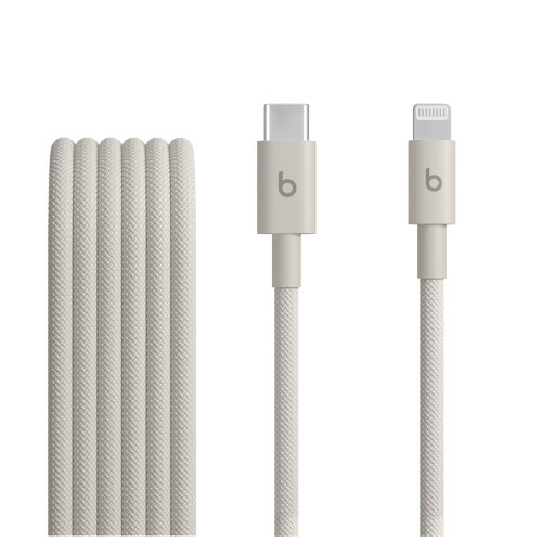 Плетёный кабель Beats USB-C — Lightning, 1,5 м,  серый