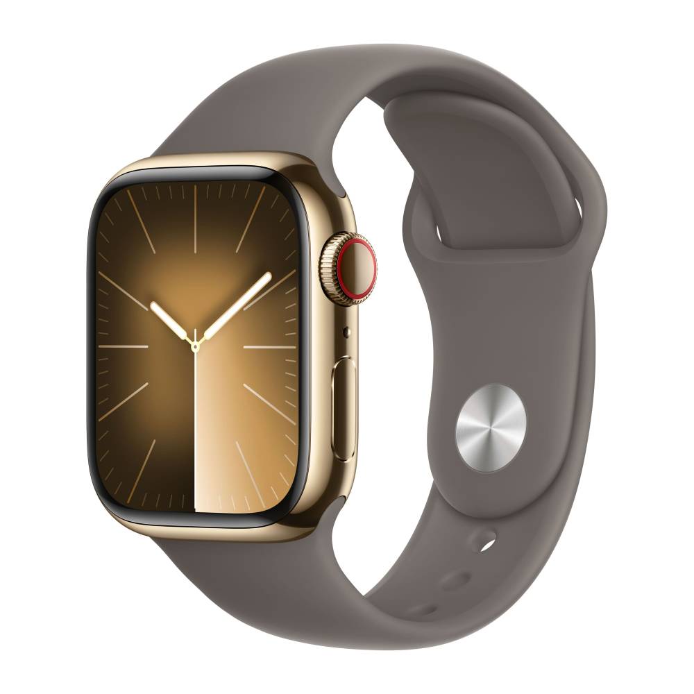 Apple Watch 9 Gold Stainless Steel 41mm Clay band