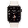Apple Watch Hermes Series 9 41mm, классический кожаный ремешок белого цвета