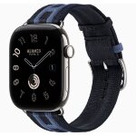 Apple Watch Hermes Series 12 46mm, трикотажный ремешок Rocabar Club синий
