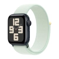 Apple Watch SE (2023) 40mm, Midnight Aluminum Case with Sport Loop - Soft Mint (Мятный)