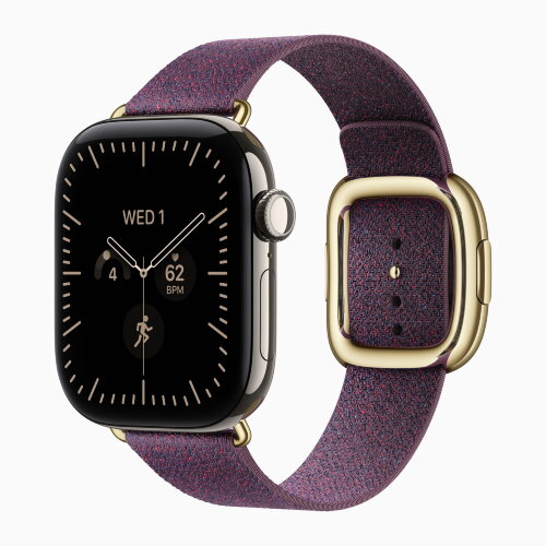 Apple Watch Series 12 42mm, Natural Titanium Case with Modern Buckle - Mulberry