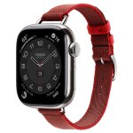 Apple Watch Hermes Series 11 42mm, тонкий ремешок из плетенного нейлона красный