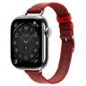 Apple Watch Hermes Series 11 42mm, тонкий ремешок из плетенного нейлона красный
