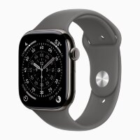 Apple Watch Series 11 46mm, Slate Titanium Case with Sport Band - Stone Gray