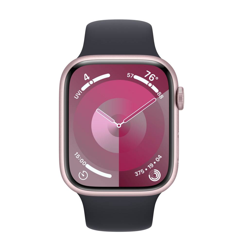 Apple Watch 9 Aluminum Pink 41mm Midnight band