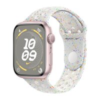 Apple Watch Series 9 45mm, Pink Aluminum Case with Nike Sport Band - Pure Platinum