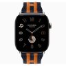 Apple Watch Hermes Series 12 46mm, трикотажный ремешок Rocabar Club сине-оранжевый