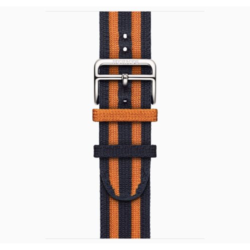 Apple Watch Hermes Series 12 46mm, трикотажный ремешок Rocabar Club сине-оранжевый