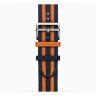 Apple Watch Hermes Series 12 46mm, трикотажный ремешок Rocabar Club сине-оранжевый