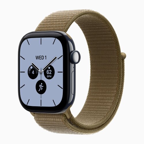 Apple Watch Series 12 42mm, Night Blue Ceramic Case with Sport Loop - Olive