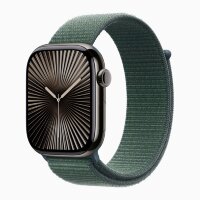 Apple Watch Series 10 42mm, Slate Titanium Case with Sport Loop - Lake Green
