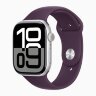 Apple Watch Series 10 46mm, Silver Aluminum Case with Sport Band - Plum