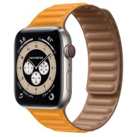 Apple Watch Edition Series 6 Titanium 44mm, кожаный ремешок "золотой апельсин"