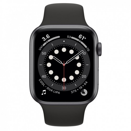 Apple Watch Series 6 44 мм, GPS + Cellular, алюминий "серый космос", черный спортивный ремешок