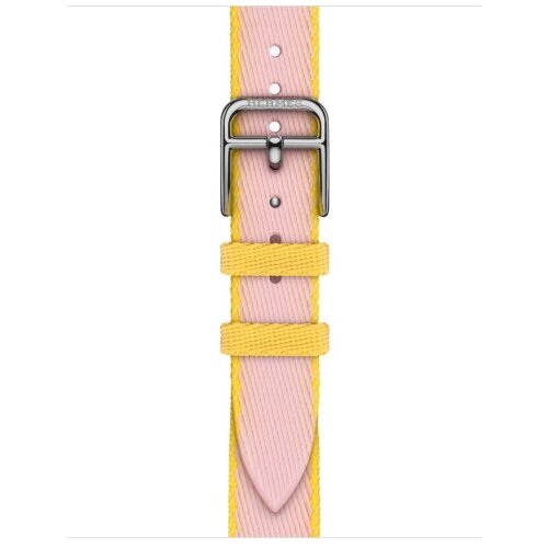 Apple Watch Hermes Series 11 42mm, тонкий ремешок из плетенного нейлона розовый