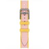 Apple Watch Hermes Series 11 42mm, тонкий ремешок из плетенного нейлона розовый
