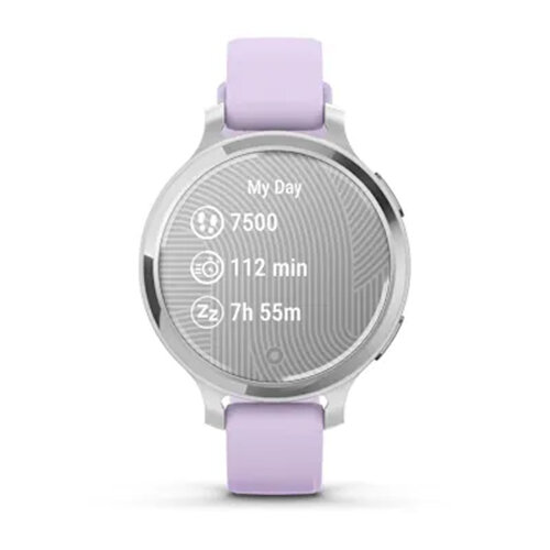 Умные часы Garmin Lily 2 Active 35mm, Silver, Purple Jasmine Silicone Band