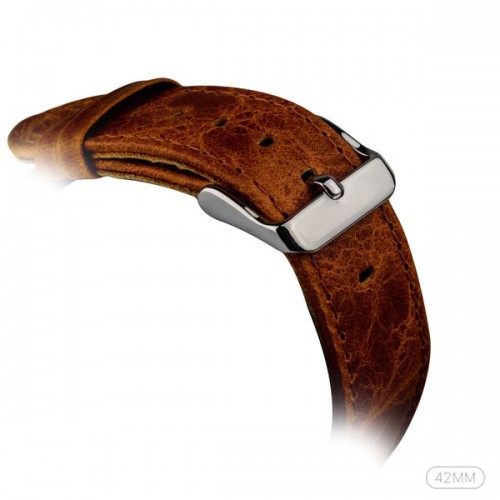Ремешок кожаный iBacks с классической пряжкой для Apple Watch 42mm Оранжевый