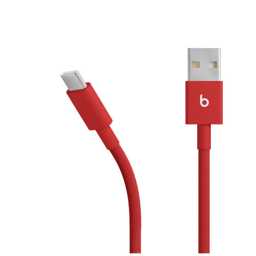 Плетёный кабель Beats USB-A — USB-C, 1,5 м, красный