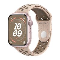 Apple Watch Series 9 45mm, Pink Aluminum Case with Nike Sport Band - Desert Stone
