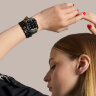 Apple Watch Hermes Series 9 41mm, двойной кожаный ремешок черного цвета с кожаной цепью