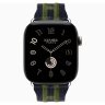 Apple Watch Hermes Series 12 46mm, трикотажный ремешок Rocabar Club сине-зеленый