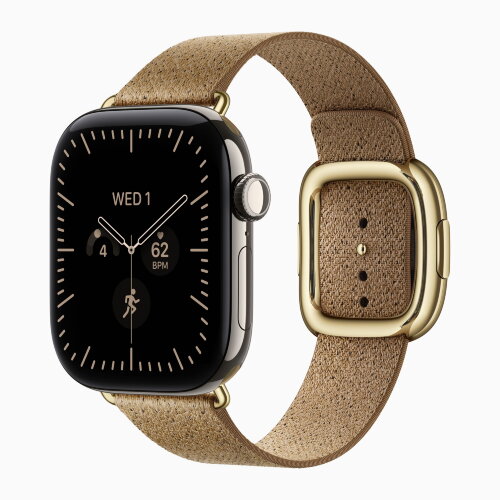Apple Watch Series 12 42mm, Natural Titanium Case with Modern Buckle - Camel
